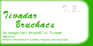 tivadar bruchacs business card